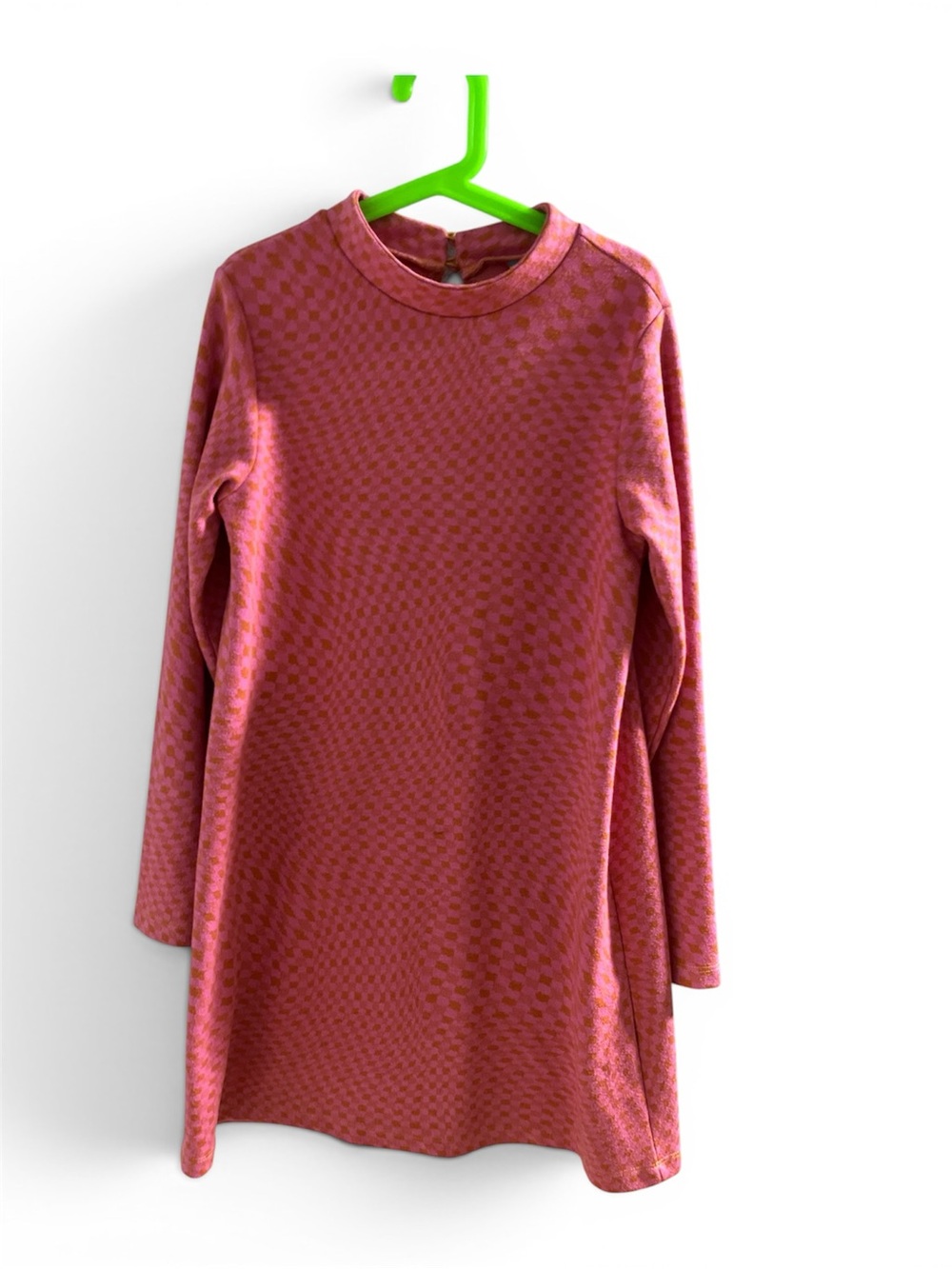 ❤️ Four for 25$ ❤️ Zara pink-orange houndstooth Long-Sleeve Dress Sz 11